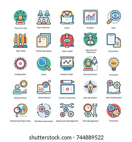 
Project Management Icons Flat Icons
