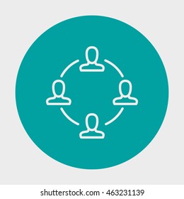 Project Management Icons On Teamwork And Meeting. Simple Isolated Thin Line Web Icon. Can Be Used For Logo And Infographics. Vector Illustration, Eps10.