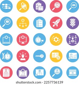 Project Management icons set, business pack, business vector  set, management icons, finance icons, marketing set, project management glyph background icons set