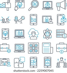 Project Management icons set, business pack, business vector  set, management icons, finance icons, marketing set, project management line dual icons set - Shutterstock ID 2259007045
