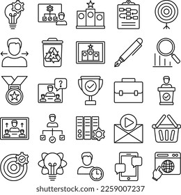 Project Management icons set, business pack, business vector  set, management icons, finance icons, marketing set, project management outline icons set - Shutterstock ID 2259007237