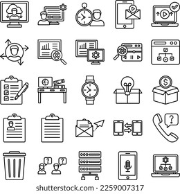 Project Management icons set, business pack, business vector  set, management icons, finance icons, marketing set, project management outline icons set - Shutterstock ID 2259007317