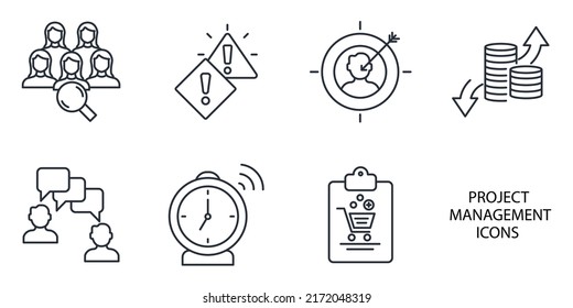 project management icons set . project management pack symbol vector elements for infographic web