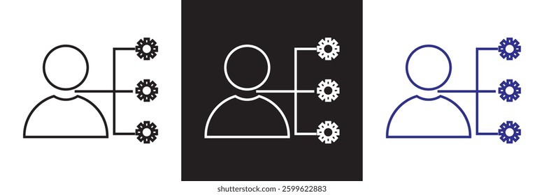 Project management icons set, such as collaboration,   Design for app, UI, web. Vector illustration. isolated on white and black background. EPS 10