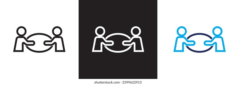 Project management icons set, such as collaboration,   Design for app, UI, web. Vector illustration. isolated on white and black background. EPS 10