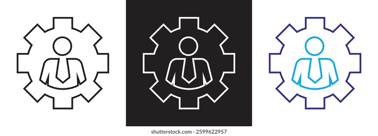 Project management icons set, such as collaboration,   Design for app, UI, web. Vector illustration. isolated on white and black background. EPS 10