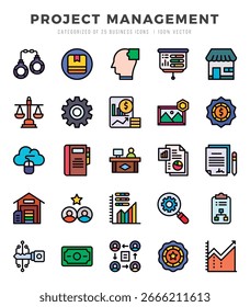 Project Management icons set. Vector illustration.