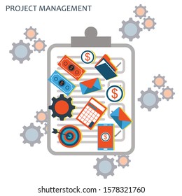 Project management - Illustration. Project management business multitasking concept