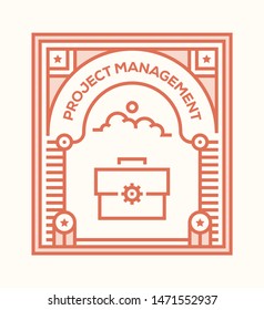 PROJECT MANAGEMENT AND ILLUSTRATION ICON CONCEPT