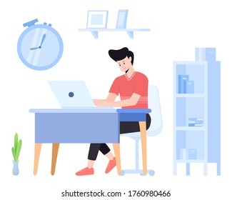 Project Management Illustration, Person Managing Project in the Office. This illustration can be use for website, landing page, web, app, and banner.