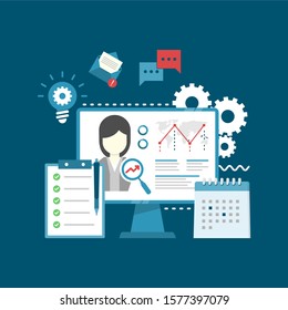 Project management. illustration vector. using for presentation, landing page display etc.
