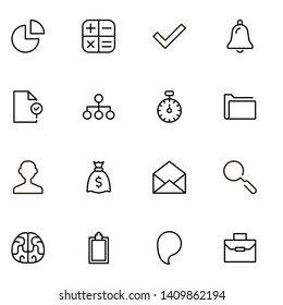 Project management ine icon set. Collection of high quality black outline logo for web site design and mobile apps. Management vector illustration on a white background