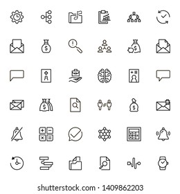 Project management ine icon set. Collection of high quality black outline logo for web site design and mobile apps. Management vector illustration on a white background