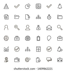 Project management ine icon set. Collection of high quality black outline logo for web site design and mobile apps. Management vector illustration on a white background