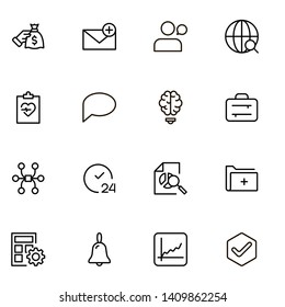 Project management ine icon set. Collection of high quality black outline logo for web site design and mobile apps. Management vector illustration on a white background