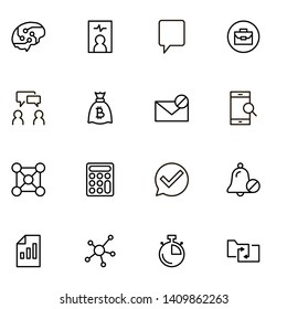 Project management ine icon set. Collection of high quality black outline logo for web site design and mobile apps. Management vector illustration on a white background
