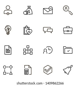 Project management ine icon set. Collection of high quality black outline logo for web site design and mobile apps. Management vector illustration on a white background