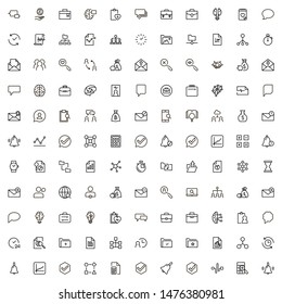Project management ine icon set. Collection of high quality black outline logo for web site design and mobile apps. Management vector illustration on a white background
