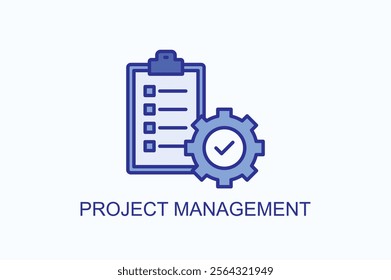 Project Management isolated vector, icon or logo sign symbol illustration