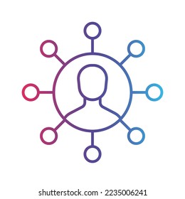 Project management line gradient icon, logo style