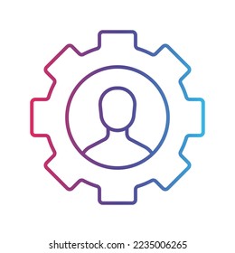 Project management line gradient icon, logo style