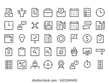 Project Management Line Icon Set