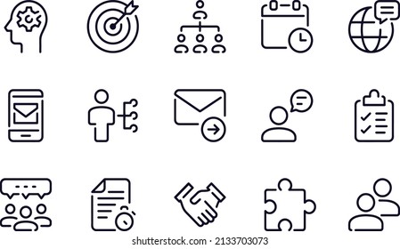 Project Management Line Icons vector design 