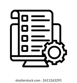 Project Management Metric Line Vector Illustration On White Background.
