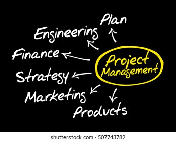 Project management mind map, business concept