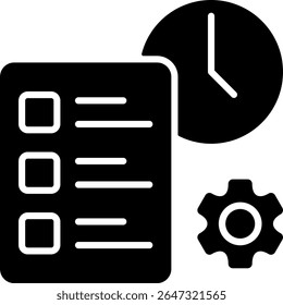 Project Management Modern Solid Black Icon Design