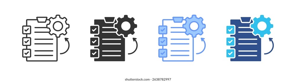 Project Management Multi Style Icon Set Vector