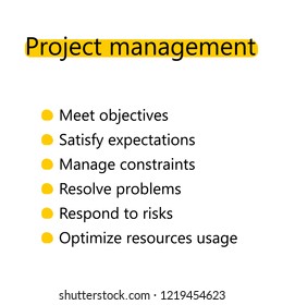 Project management objectives. Conceptual diagram.