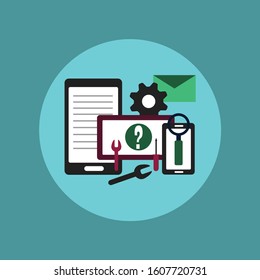 Project management. On boarding screen for mobile apps. Vector modern design illustration icon