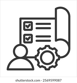 Project Management Outline Icon Vector Illustration