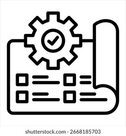 Project Management Outline Icon Vector Illustration