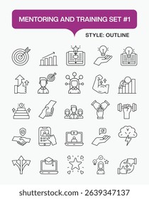 Project Management Outline Icons Set