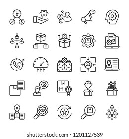 Project Management Outline Vector Icons