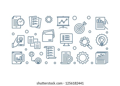 Project Management Planning vector horizontal concept outline illustration