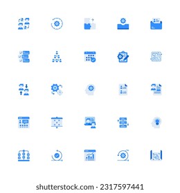 Project Management related icon set. Pixel Perfect Project Management Monochrome Style 2D Icon