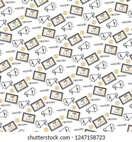 project management seamless pattern. sketch doodle.