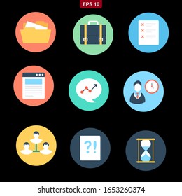 Project Management set icon stock vector illustration