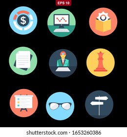 Ilustración vectorial de conjunto de iconos de administración de proyectos