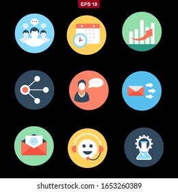 Ilustración vectorial de conjunto de iconos de administración de proyectos