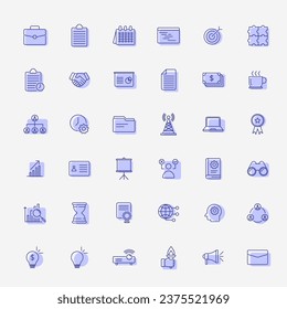 Project management set of web icons in line style. Business or organisation management icons for web and mobile app. Time management, two tone color