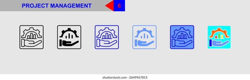 Conjunto de iconos de habilidades de gestión de proyectos