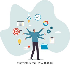Project management, strategic plan to manage resources for development, working process and schedule, task completion .business concept.flat character.