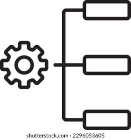 Project Management Teamwork and Management icon with black outline style. concept, planning, schedule, organization, report, strategy, process. Vector illustration
