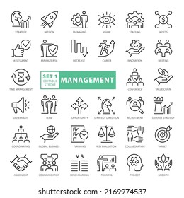 Project management, Thin Line Icons