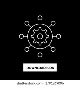 Icono vectorial de administración de proyectos. signo plano relleno