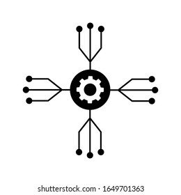 
Project management vector icon. Hub and spokes and gear solid. development illustration sign.